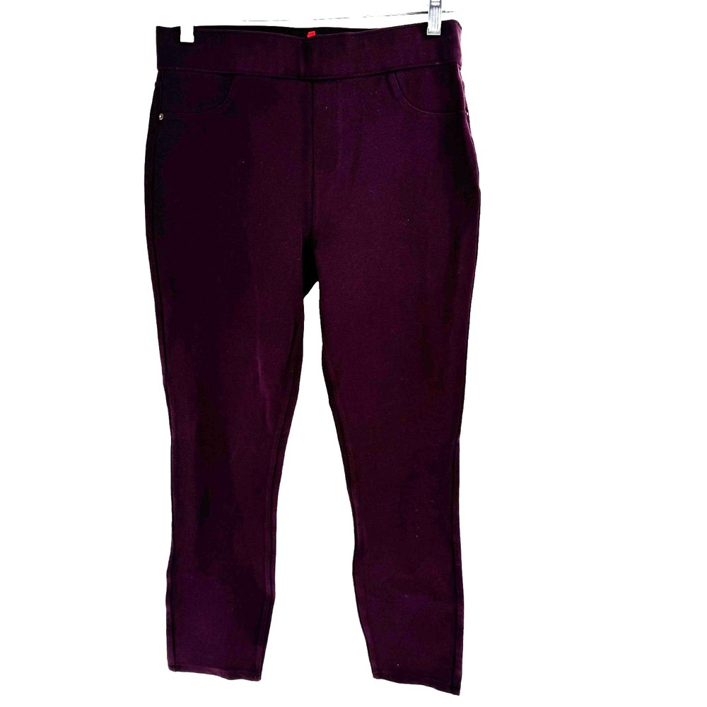 Spanx The Perfect Pant Ankle Ponte Pull On Leggings Women's Large Plum Stretch